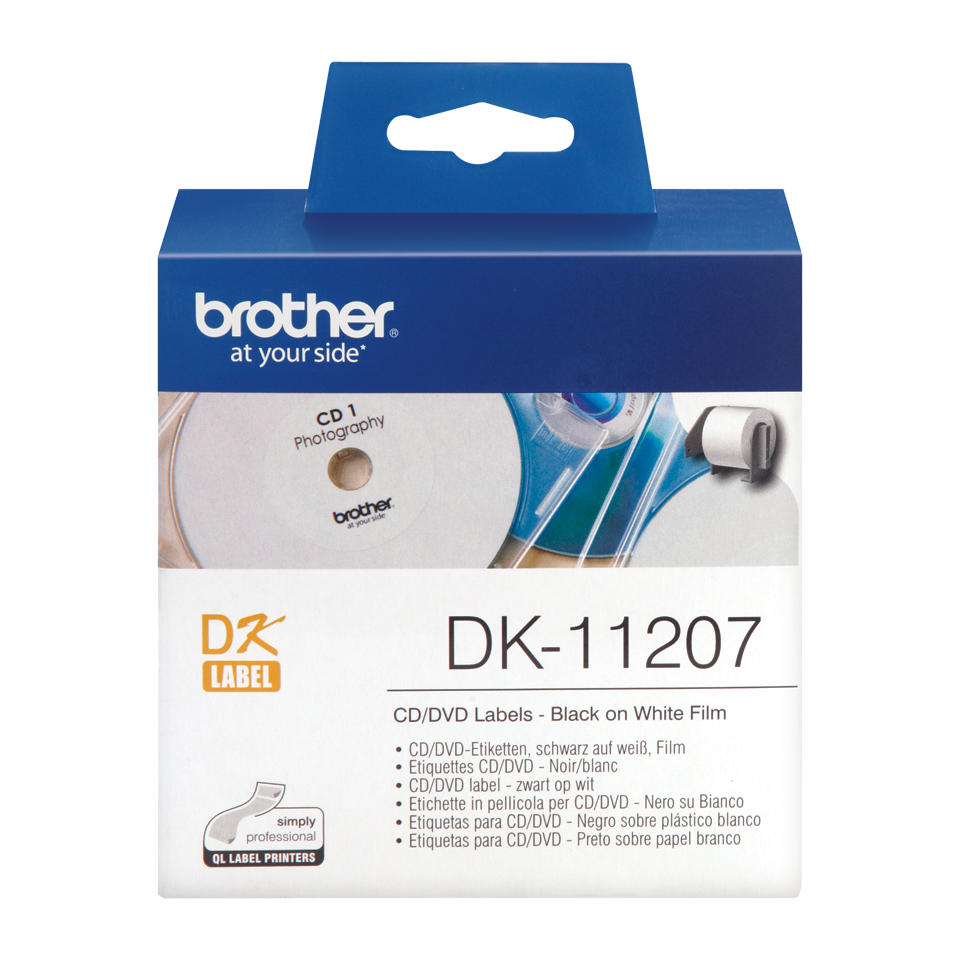 Brother Black On White CD/DVD Labels 58mm x 58mm 100 Labels - DK11207 - NWT FM SOLUTIONS - YOUR CATERING WHOLESALER