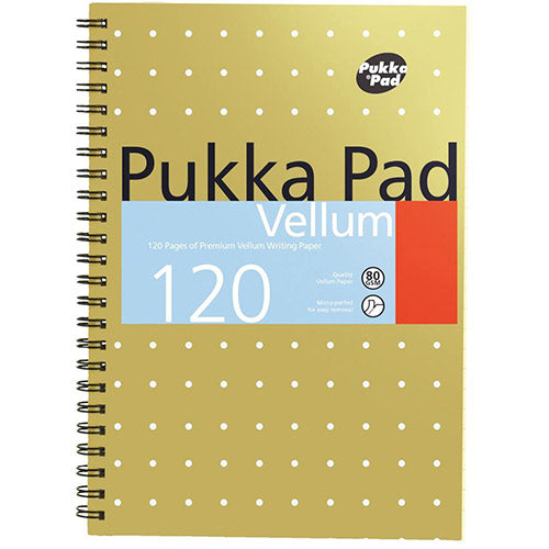 Pukka Pad Vellum A5 Wirebound Card Cover Ruled 120 Pages Yellow (Pack 3) - VJM/2 - NWT FM SOLUTIONS - YOUR CATERING WHOLESALER