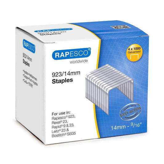 Rapesco 923/14mm Galvanised Staples (Pack 4000) - S92314Z3 - NWT FM SOLUTIONS - YOUR CATERING WHOLESALER