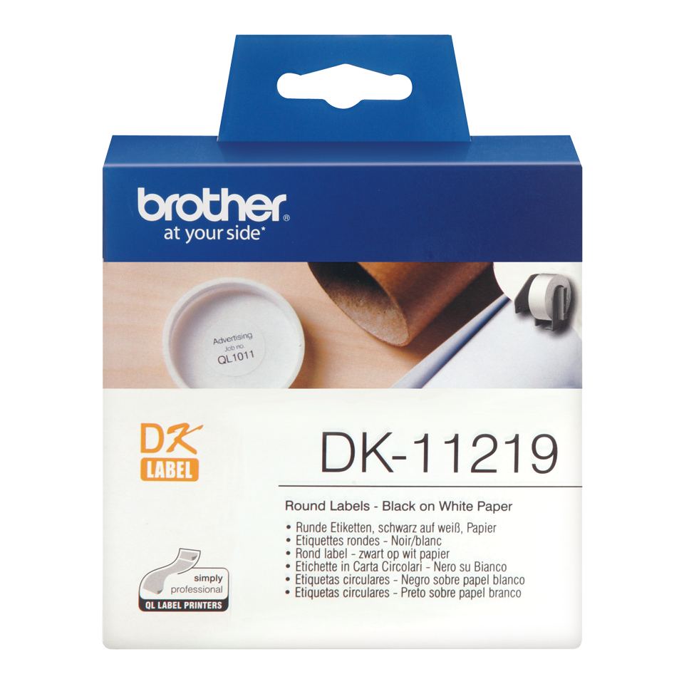 Brother Black On White Round 12mm Labels 1200 Labels - DK11219 - NWT FM SOLUTIONS - YOUR CATERING WHOLESALER