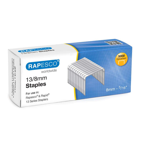 Rapesco 13/8mm Galvanised Staples (Pack 5000) - S13080Z3 - NWT FM SOLUTIONS - YOUR CATERING WHOLESALER