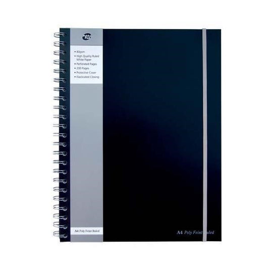 Pukka Pad Jotta A4 Wirebound Polypropylene Cover Notebook Ruled 160 Pages Black (Pack 3) - SBJPOLYA4 - NWT FM SOLUTIONS - YOUR CATERING WHOLESALER