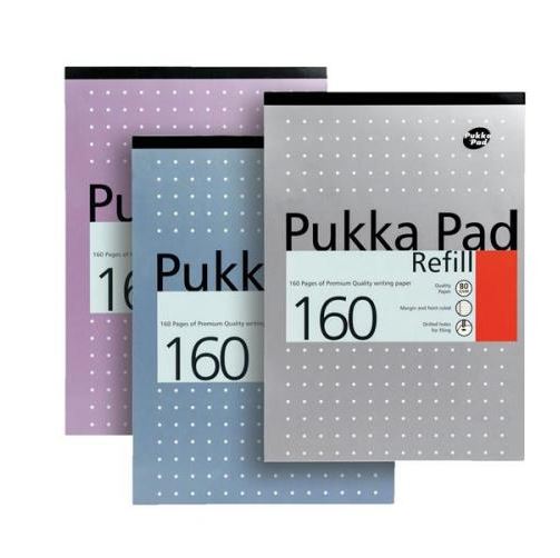 Pukka Pad A4 Refill Pad Ruled 160 Pages Metallic Assorted Colours (Pack 6) - REF80/1 - NWT FM SOLUTIONS - YOUR CATERING WHOLESALER