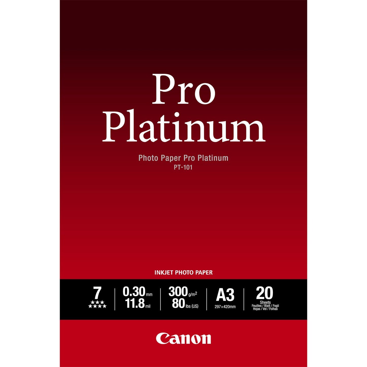 Canon PT-101 A3 Photo Paper 20 Sheets - 2768B017 - NWT FM SOLUTIONS - YOUR CATERING WHOLESALER