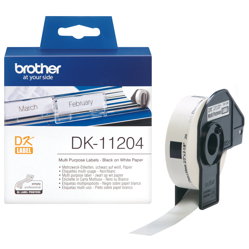 Brother Multi Purpose Label Roll 17mm x 52mm 400 labels - DK11204