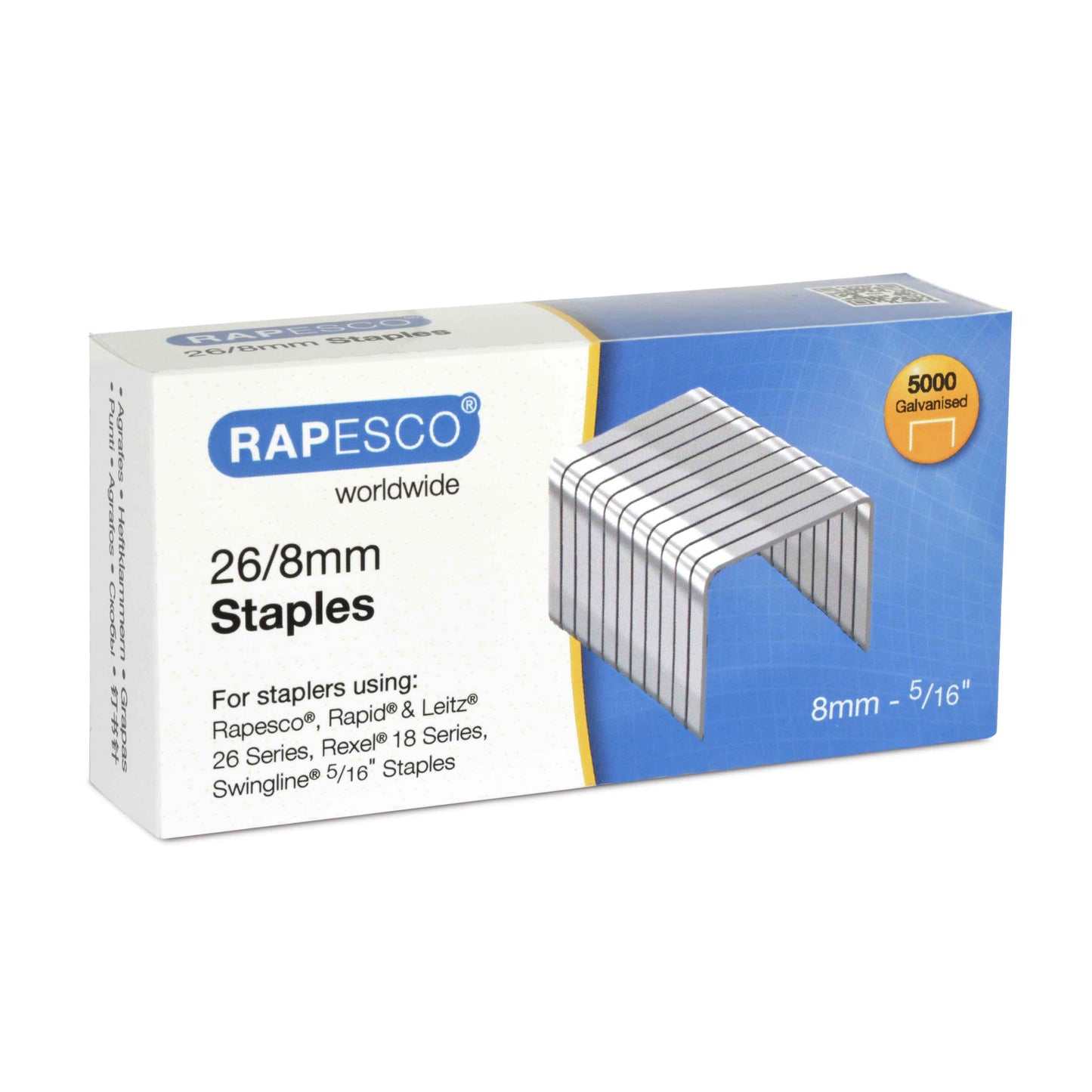 Rapesco 26/8mm Galvanised Staples (Pack 5000) - S11880Z3 - NWT FM SOLUTIONS - YOUR CATERING WHOLESALER