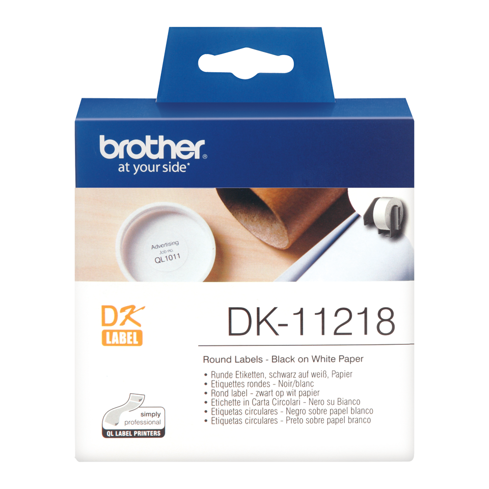 Brother Black On White Round 24mm Labels 1000 Labels - DK11218 - NWT FM SOLUTIONS - YOUR CATERING WHOLESALER