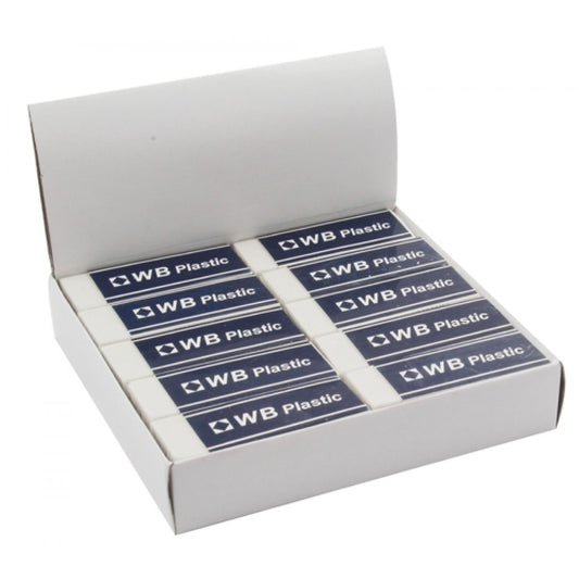 ValueX Eraser White with Blue Sleeve (Pack 20) - 792500 - NWT FM SOLUTIONS - YOUR CATERING WHOLESALER
