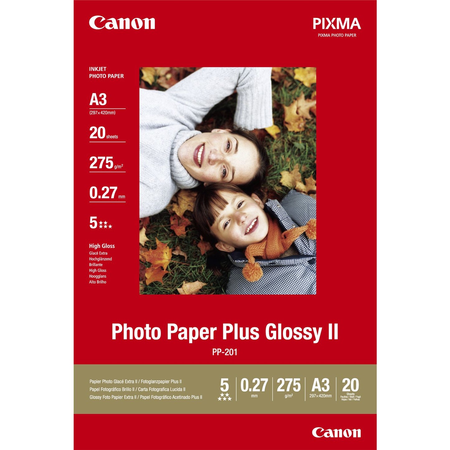 Canon PP-201 Glossy Photo Paper A3 20 Sheets - 2311B020 - NWT FM SOLUTIONS - YOUR CATERING WHOLESALER