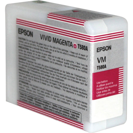 Epson T580A Vivid Magenta Ink Cartridge 80ml - C13T580A00 - NWT FM SOLUTIONS - YOUR CATERING WHOLESALER