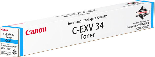 Canon EXV34C Cyan Standard Capacity Toner Cartridge 19k pages - 3783B002 - NWT FM SOLUTIONS - YOUR CATERING WHOLESALER