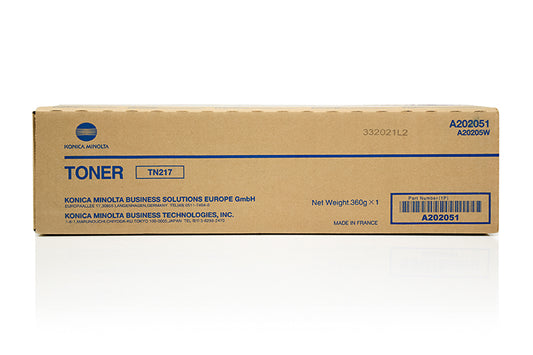 Konica Minolta TN217K Black Toner Cartridge 17.5k pages for Bizhub 223/283 - A202051 - NWT FM SOLUTIONS - YOUR CATERING WHOLESALER