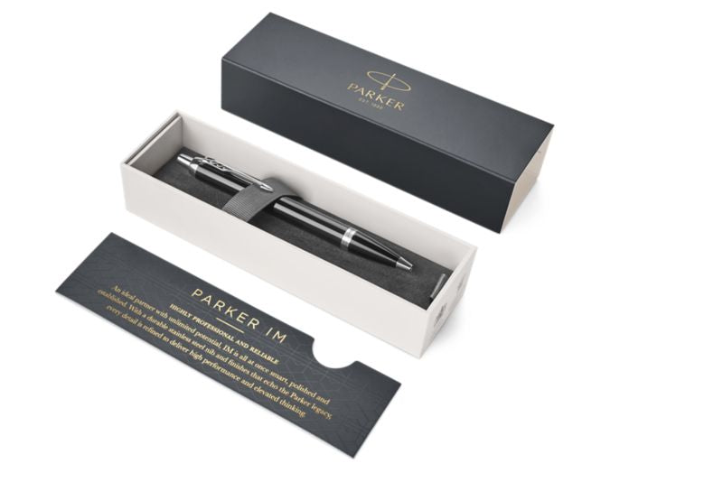 Parker IM Ballpoint Pen Black/Chrome Barrel with Blue Ink Gift Box - 1931665 - NWT FM SOLUTIONS - YOUR CATERING WHOLESALER