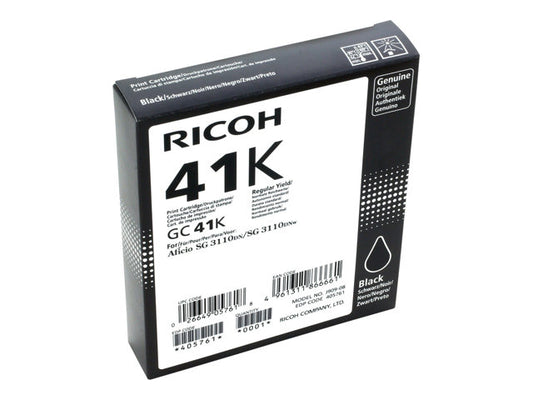 Ricoh GC41K Black Standard Capacity Gel Ink Cartridge 2.5k pages - 405761 - NWT FM SOLUTIONS - YOUR CATERING WHOLESALER