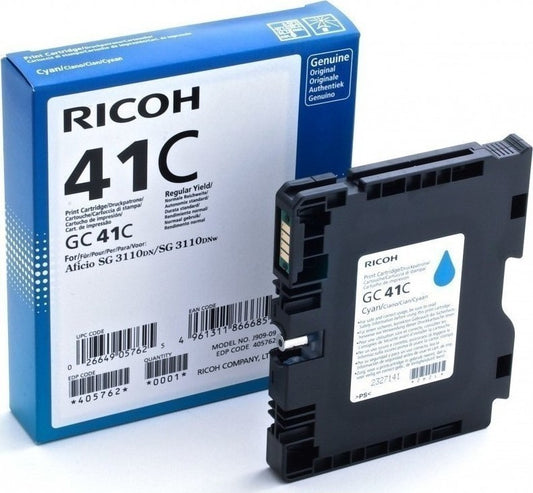 Ricoh GC41C Cyan Standard Capacity Gel Ink Cartridge 2.2k pages - 405762 - NWT FM SOLUTIONS - YOUR CATERING WHOLESALER