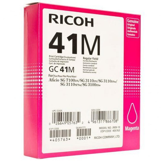 Ricoh GC41M Magenta Standard Capacity Gel Ink Cartridge 2.2k pages - 405763 - NWT FM SOLUTIONS - YOUR CATERING WHOLESALER