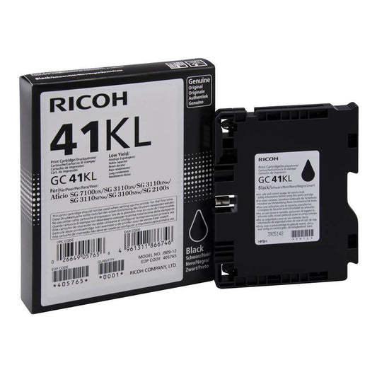 Ricoh GC41KL Black Standard Capacity Gel Ink Cartridge 600 pages - 405765 - NWT FM SOLUTIONS - YOUR CATERING WHOLESALER