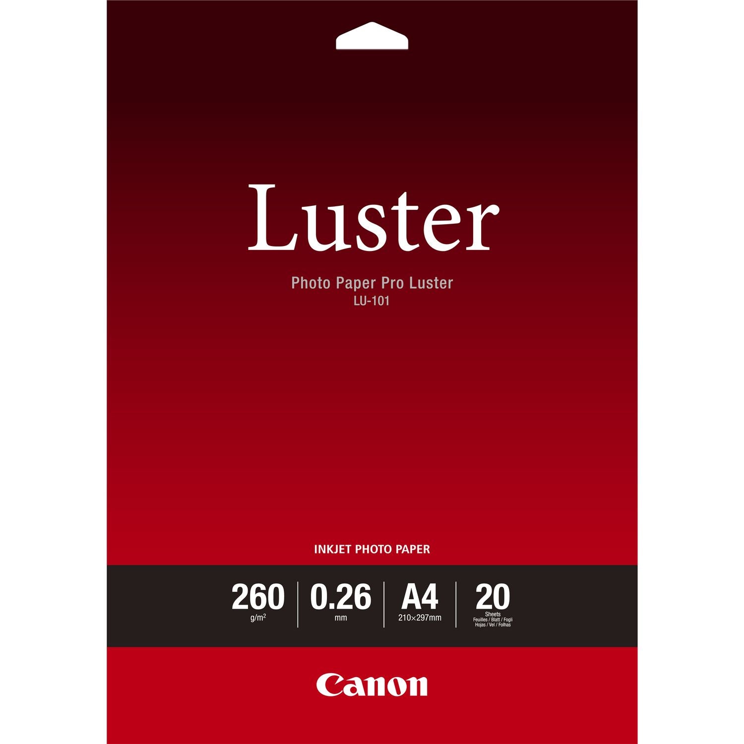 Canon LU-101 A4 Luster Paper 20 Sheets - 6211B006 - NWT FM SOLUTIONS - YOUR CATERING WHOLESALER