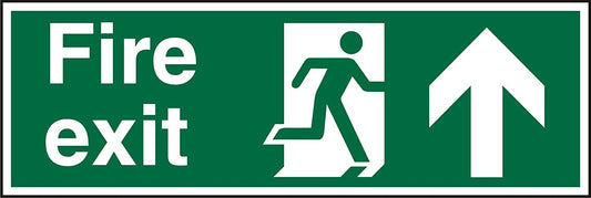 Stewart Superior Fire Exit Up Sign 450x150mm - SP129SAV-450X150 - NWT FM SOLUTIONS - YOUR CATERING WHOLESALER