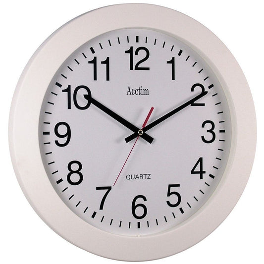 Acctim Controller Wall Clock Silent Sweep 368mm White 93/704 - NWT FM SOLUTIONS - YOUR CATERING WHOLESALER