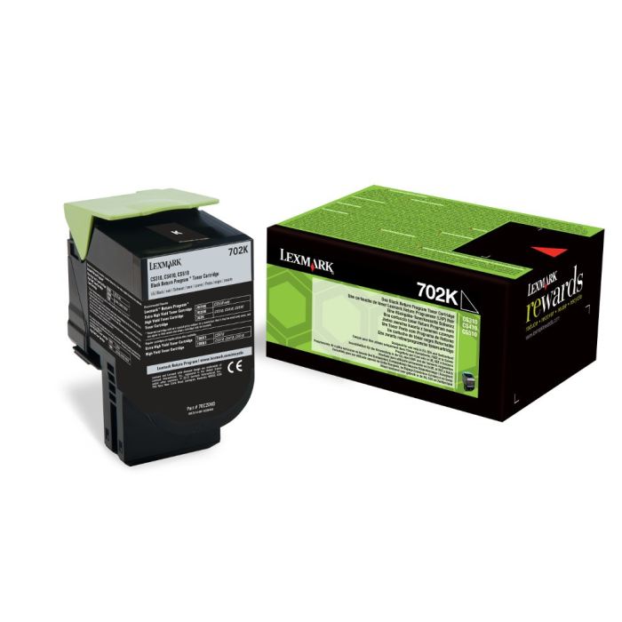 Lexmark 702K Black Toner Cartridge 1K pages - 70C20K0 - NWT FM SOLUTIONS - YOUR CATERING WHOLESALER