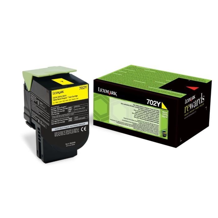 Lexmark 702Y Yellow Toner Cartridge 1K pages - 70C20Y0 - NWT FM SOLUTIONS - YOUR CATERING WHOLESALER