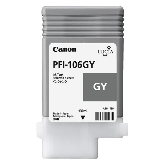 Canon PFI106GY Grey Standard Capacity Ink Cartridge 130ml - 6630B001 - NWT FM SOLUTIONS - YOUR CATERING WHOLESALER