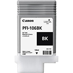 Canon PFI106BK Black Standard Capacity Ink Cartridge 130ml - 6621B001 - NWT FM SOLUTIONS - YOUR CATERING WHOLESALER