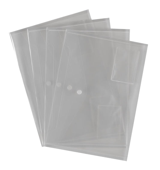 ValueX Popper Wallet Polypropylene A4 Clear (Pack 5) - 881200/1 - NWT FM SOLUTIONS - YOUR CATERING WHOLESALER