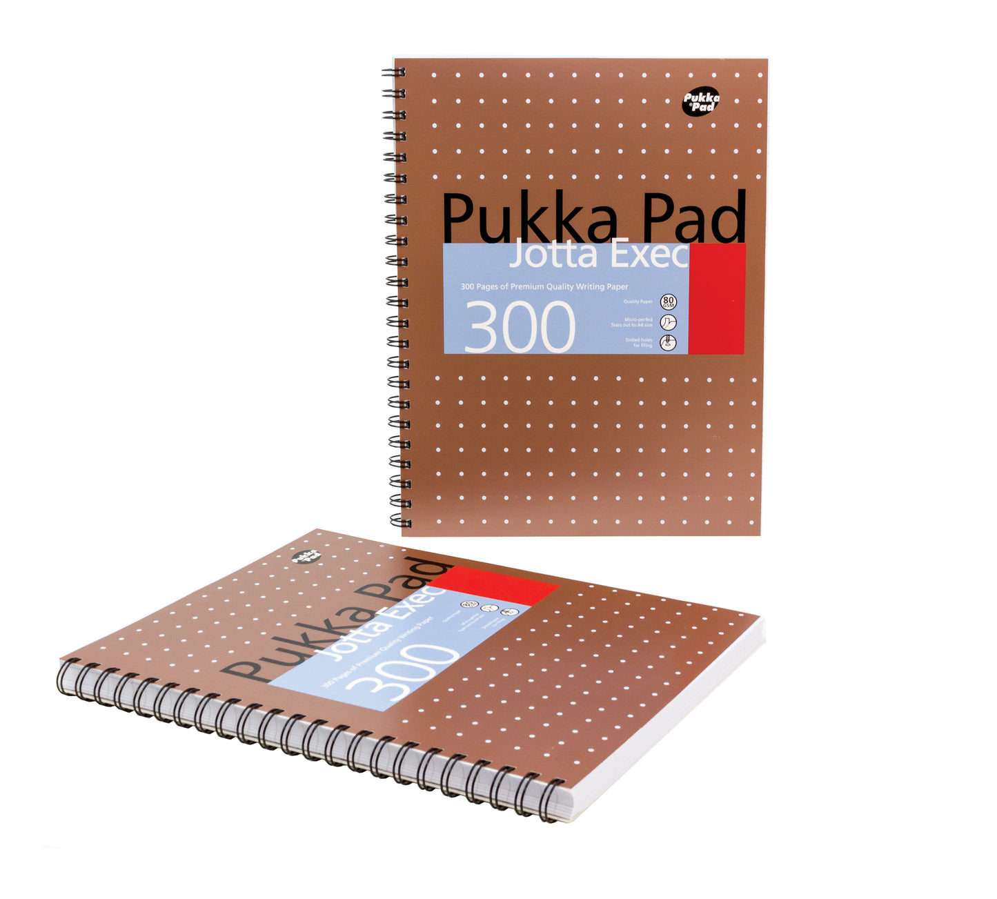 Pukka Pad Jotta Exec A4 Wirebound Card Cover Notebook Ruled 300 Pages Metallic Copper (Pack 3) - 7019-MET