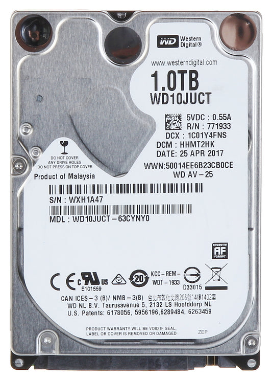 Western Digital AV 25 Mobile 1TB 2.5 Inch SATA 3Gbs 5400 RPM Internal Hard Drive - NWT FM SOLUTIONS - YOUR CATERING WHOLESALER