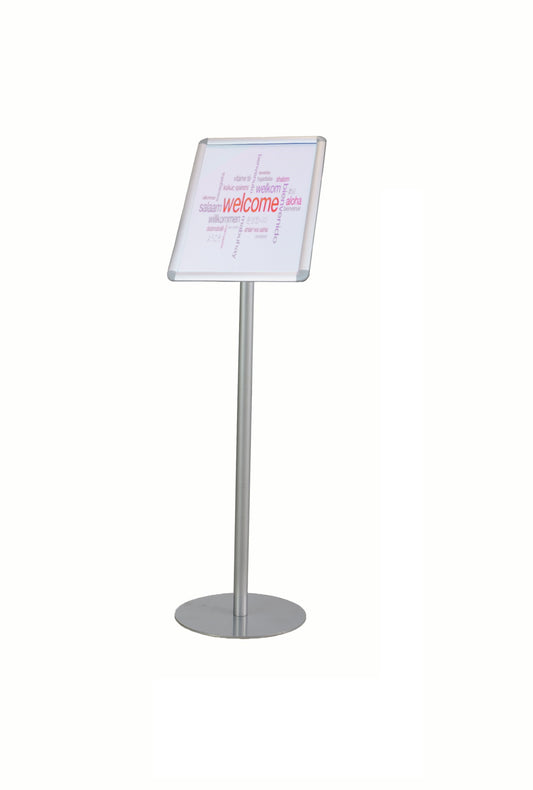Twinco Agenda Literature Display Snap Frame Floor Standing A4 Silver - TW51758 - NWT FM SOLUTIONS - YOUR CATERING WHOLESALER