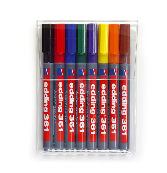 edding 361 Whiteboard Marker Bullet Tip 1mm Line Assorted Colours (Pack 8) - 4-361-8 - NWT FM SOLUTIONS - YOUR CATERING WHOLESALER