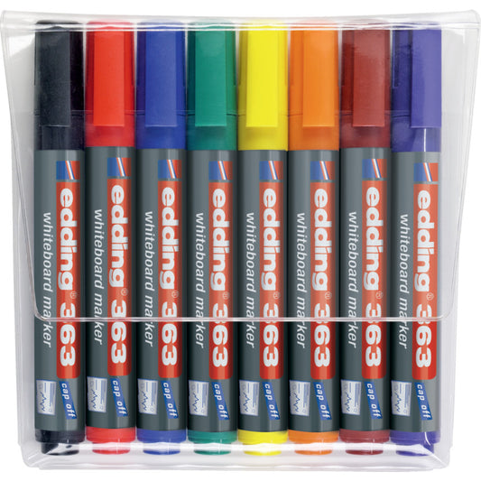 edding 363 Whiteboard Marker Chisel Tip 1-5mm Line Assorted Colours (Pack 8) - 4-363-8 - NWT FM SOLUTIONS - YOUR CATERING WHOLESALER