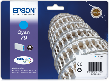 Epson 79 Tower of Pisa Cyan Standard Capacity Ink Cartridge 6.5ml - C13T79124010 - NWT FM SOLUTIONS - YOUR CATERING WHOLESALER