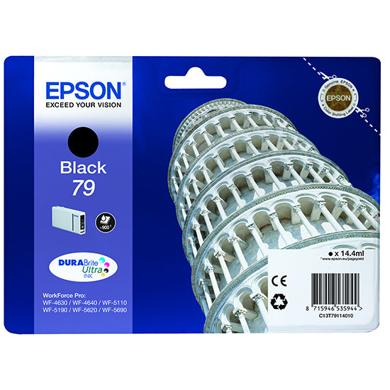 Epson 79 Tower of Pisa Black Standard Capacity Ink Cartridge 14ml - C13T79114010 - NWT FM SOLUTIONS - YOUR CATERING WHOLESALER