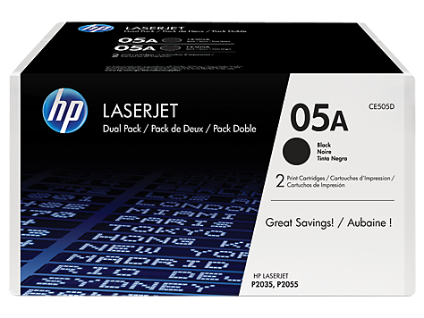 HP 05A Black Standard Capacity Toner Cartridge Twinpack 2 x 2.3K pages (Pack 2) for HP LaserJet P2035/P2050/P2056 - CE505D - NWT FM SOLUTIONS - YOUR CATERING WHOLESALER