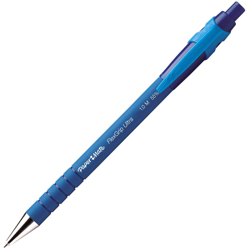 Paper Mate Flexgrip Ultra Retractable Ballpoint Pen 1.0mm Tip 0.5mm Line Blue (Pack 36) - 1910074 - NWT FM SOLUTIONS - YOUR CATERING WHOLESALER