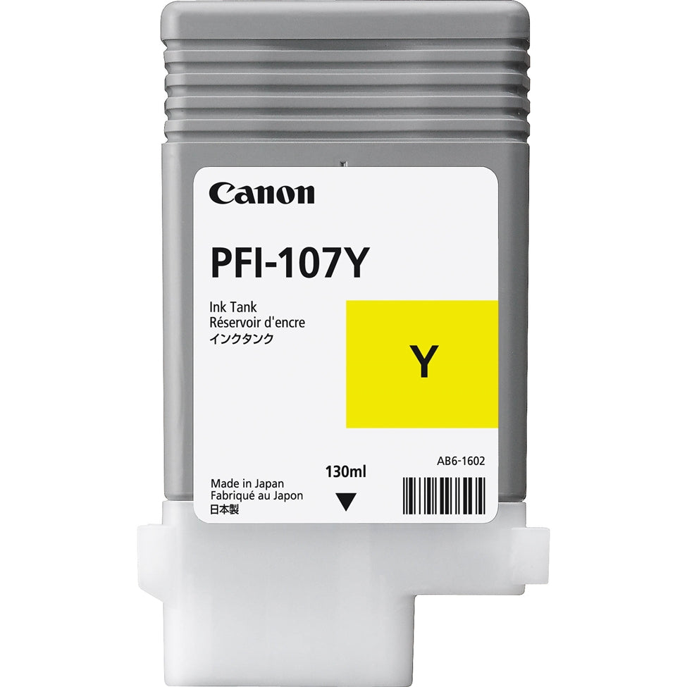 Canon PFI107Y Yellow Standard Capacity Ink Cartridge 130ml - 6708B001 - NWT FM SOLUTIONS - YOUR CATERING WHOLESALER