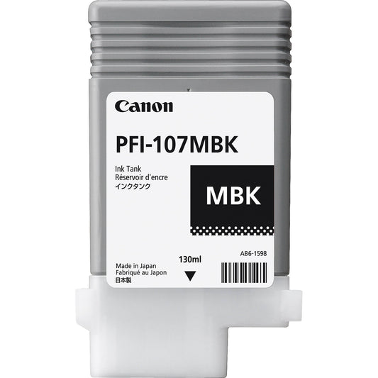 Canon PFI107MBK Matte Black Standard Capacity Ink Cartridge 130ml - 6704B001 - NWT FM SOLUTIONS - YOUR CATERING WHOLESALER