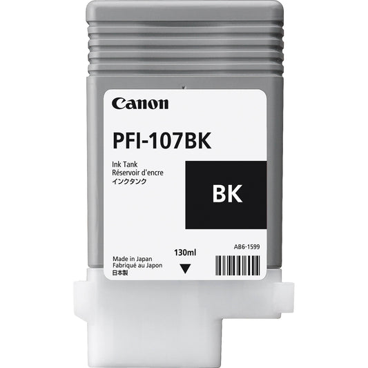 Canon PFI107BK Black Standard Capacity Ink Cartridge 130ml - 6705B001 - NWT FM SOLUTIONS - YOUR CATERING WHOLESALER