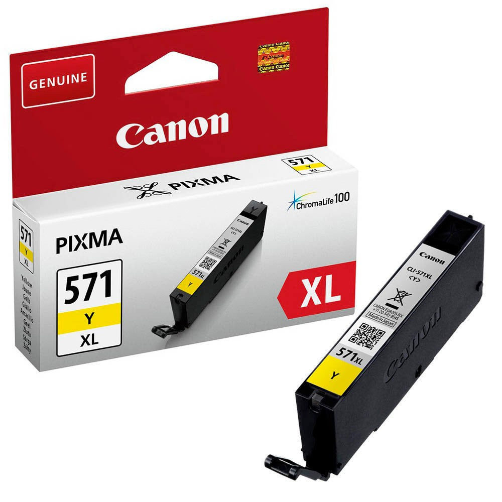 Canon CLI571XLY Yellow High Yield Ink Cartridge 11ml - 0334C001 - NWT FM SOLUTIONS - YOUR CATERING WHOLESALER