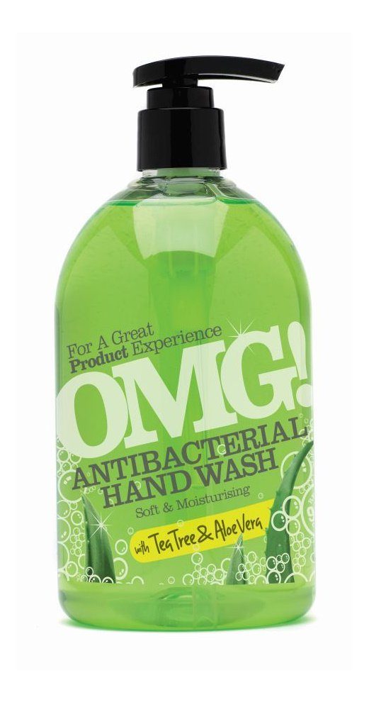 OMG Antibacterial Hand Wash Aloe Vera Pump Top Bottle 500ml - 604399 - NWT FM SOLUTIONS - YOUR CATERING WHOLESALER