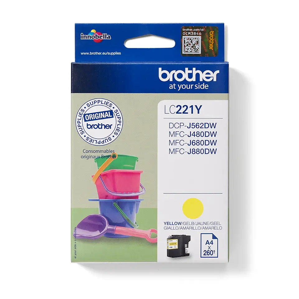 Brother Yellow Ink Cartridge 4ml - LC221Y - NWT FM SOLUTIONS - YOUR CATERING WHOLESALER