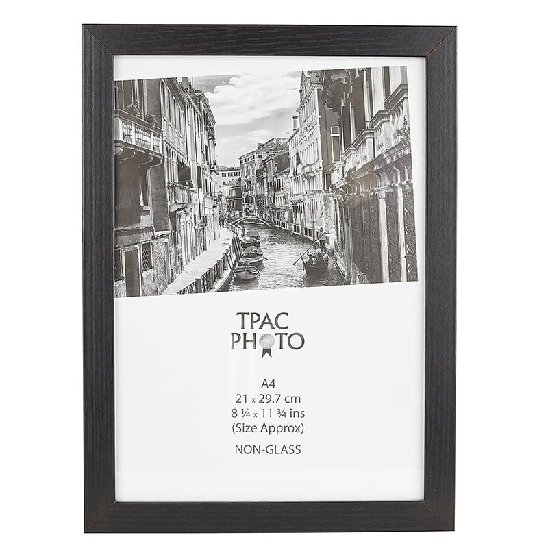 Hampton Frames Kent 20mm A4 Wood Frame Non Glass Black KENTA4NG - NWT FM SOLUTIONS - YOUR CATERING WHOLESALER