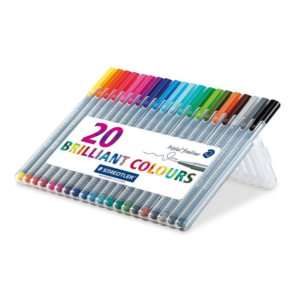 Staedtler Triplus Fineliner Pen 0.8mm Tip 0.3mm Line Assorted Colours (Pack 20) - 334SB20 - NWT FM SOLUTIONS - YOUR CATERING WHOLESALER