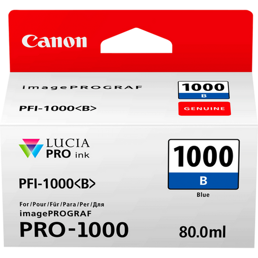 Canon PFI1000B Blue Standard Capacity Ink Cartridge 80ml - 0555C001 - NWT FM SOLUTIONS - YOUR CATERING WHOLESALER