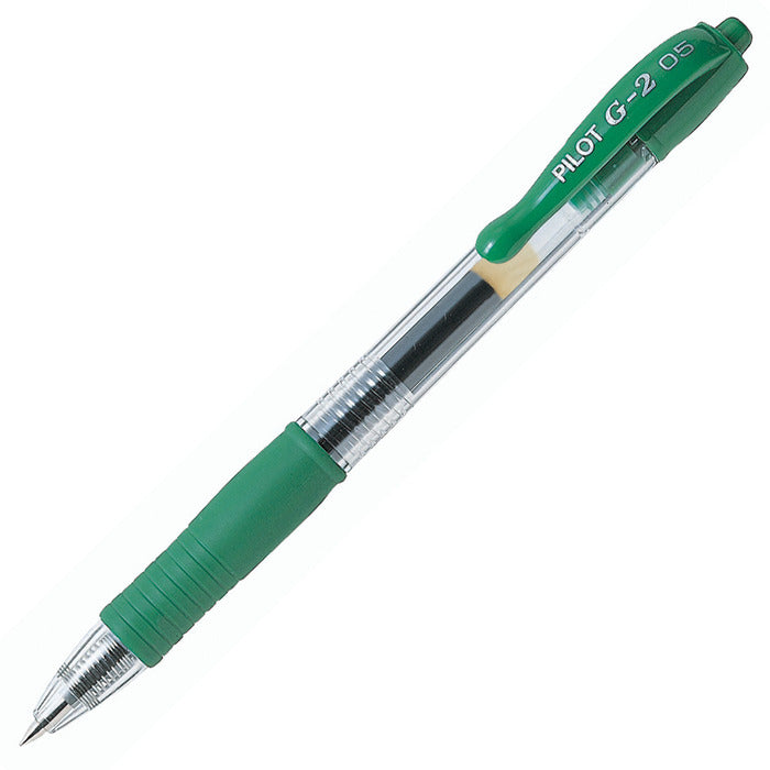 Pilot G-205 Retractable Gel Rollerball Pen 0.5mm Tip 0.32mm Line Green (Pack 12) - 40101204 - NWT FM SOLUTIONS - YOUR CATERING WHOLESALER