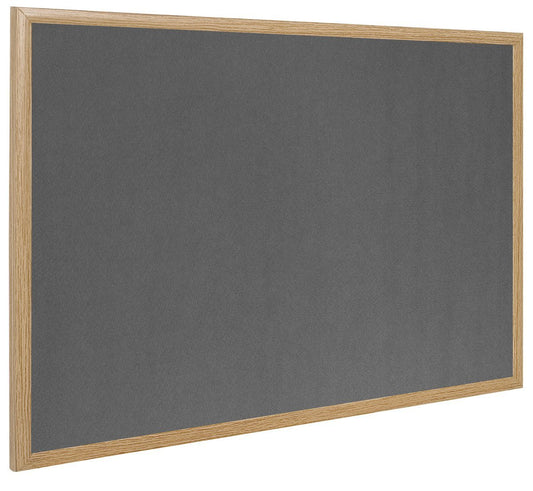 Bi-Office Earth-It Grey Felt Noticeboard Oak Wood Frame 1200x900mm - RFB1442233 - NWT FM SOLUTIONS - YOUR CATERING WHOLESALER