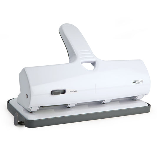 Rapesco ALU 40 4 Hole Punch Heavy Duty Metal 40 Sheet White - 1324 - NWT FM SOLUTIONS - YOUR CATERING WHOLESALER